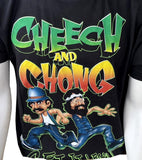 Cheech And Chong Get It Legal Graphic Black Short Sleeve Shirt Size Large