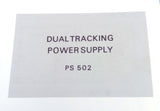 Tektronix PS-502 Dual Tracking Power Supply Instruction Manual