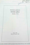Scientific Data Systems Model PT10 Power Supply Technical Manual