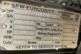 SEW Eurodrive 0.20 HP  WF20DT71C6BM  3-Phase Motor and Gearbox 230/460VAC