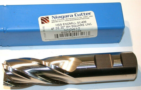 Up to 3 New Niagara Cutter 1" 4 Flute HSS End Mill 40326