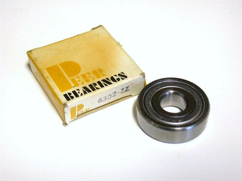 BRAND NEW IN BOX PEER BALL BEARING 15MM X 42MM X 13MM 6302-ZZ (2 AVAILABLE)