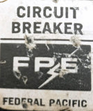 Federal Pacific Electric BAB3090 3 Pole Circuit Breaker 90A 240VAC