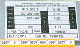 CHEMNITZER CONTROL TRANSFORMER 0.25 KVA MODEL REIA250S