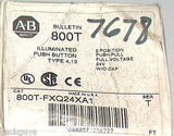 NEW ALLEN BRADLEY ILLUMINATED PUSHBUTTON W/O CAP MODEL 800T-FXQ24XA1