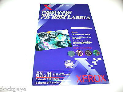 25 NEW XEROX COLOR METALLIC INKJET CD LABELS