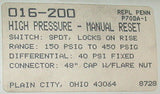 NEW RANCO HIGH PRESSURE CONTROL SWITCH  MODEL 016-200   (2 AVAILABLE)