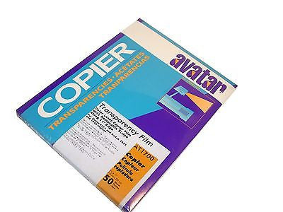 AVATAR 8.5" X 11" COLOR COPIER 50 COUNT TRANSPARENCY AT1700 -24 AVAILABLE