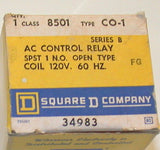 NEW SQUARE D 110/120 VAC CONTACT RELAY MODEL 8501CO1