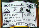NEW ASTEC EMERSON POWER SUPPLY 24 VDC 1.5 AMP MODEL RBS45