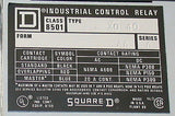 NEW SQUARE D CONTROL RELAY 20 AMP 110 V  MODEL 8501X040