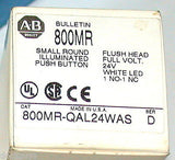 NEW ALLEN BRADLEY  ILLUMINATED PUSHBUTTON 10 AMP MODEL 800MR-QAL24WAS