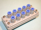 NEW SMC PNEUMATIC 10 PORT 1/4" MULTI-CONNECTOR KDM10-06